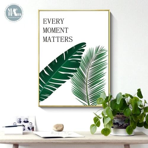 Maeham Nordic Canvas Painting Modern Prints Plant Leaf Art Posters Prints Green Art Wall Pictures Living Room Unframed Poster