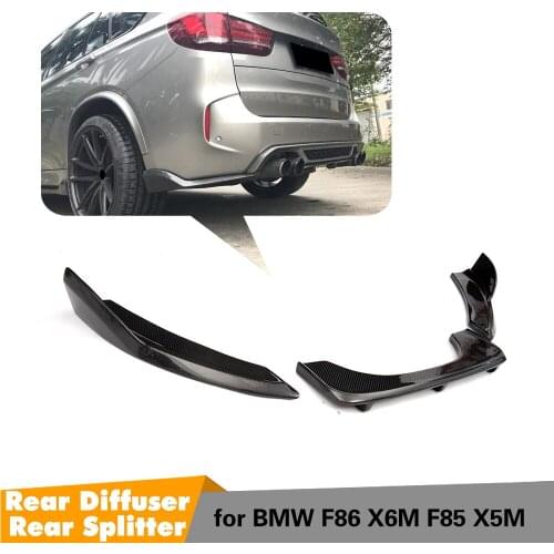 Carbon Fiber Car Rear Bumper Diffuser Lip Spoiler for BMW F85 X5 F86 X6 X5M X6M M Sport SUV 4 Door 2014 - 2018