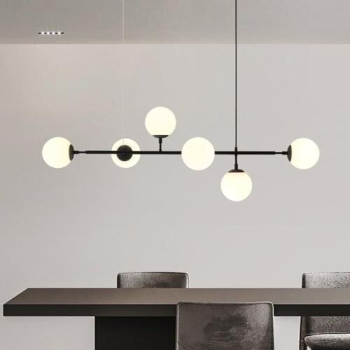 Nordic Glass Led Chandelier Lighting Nordic Decoration Kitchen Dining Room Ceiling Chandeliers Black Hanging Lamps Home Lustre