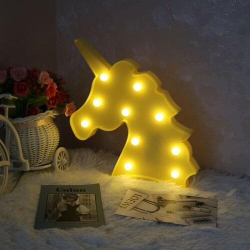 Led Night Light Unicorn Animal Head Decoration Table Lamp Decoration Lamp Night Light Christmas Use Party Home Style Light Led