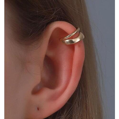 Vintage Earrings Double Layer Ear Clip Earrings For Women Earing Without Hole Jewelry Fake Earring Single Ear Clips Earings Gift