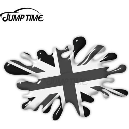 Jump Time 3D Shaded Effect 3D Design With B&W Rat Look Union Jack British Flag Motif External Vinyl Car Sticker for Windows