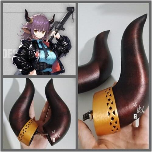 Anime Game Arknights SIDEROCA Kemonomimi Cosplay Horns Head Clip Headwear Hairwear Cosplay Props Accessories Hair Clip Halloween