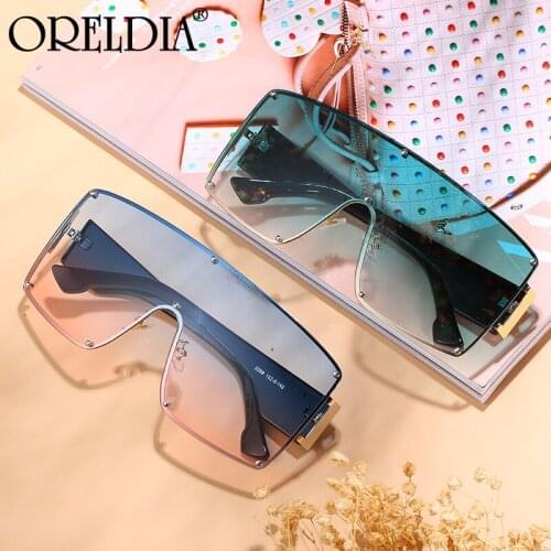 Big Frame Ladies Sunglasses Fashion Well-Known Designer Glasses Ins Style Personality One-Piece Gradient Color Sunglasses Hot