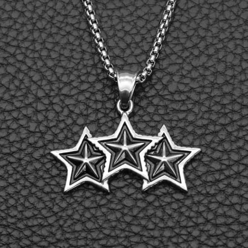 Stars Chain Choker Stainless Steel Necklace Trendy Collar Pentagram Necklace Jewelry Femme Bijoux