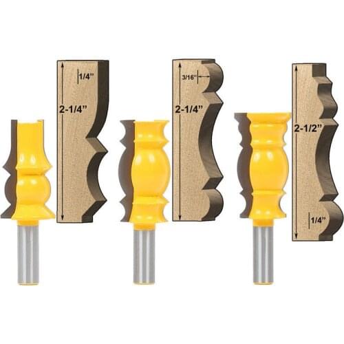 1pc 1/2" Shank Handrail Ceiling Knife Frame Molding Router Bit door knife Woodworking cutter Tenon Cutter for Woodworking Tools