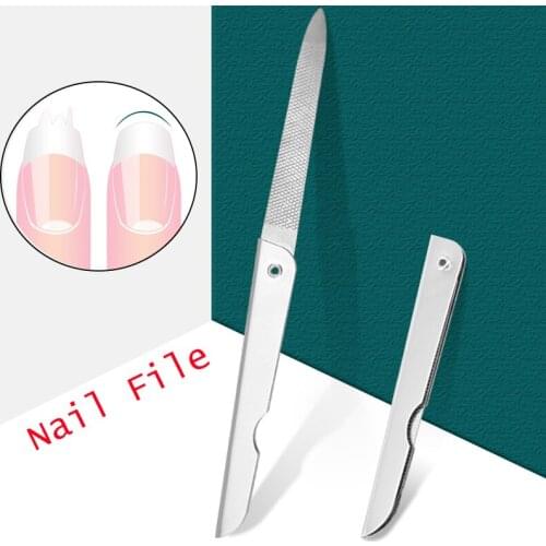 1PCS Stainless Steel Nail File Creative Knife Type Folding Nail File Nail Manicure Tools