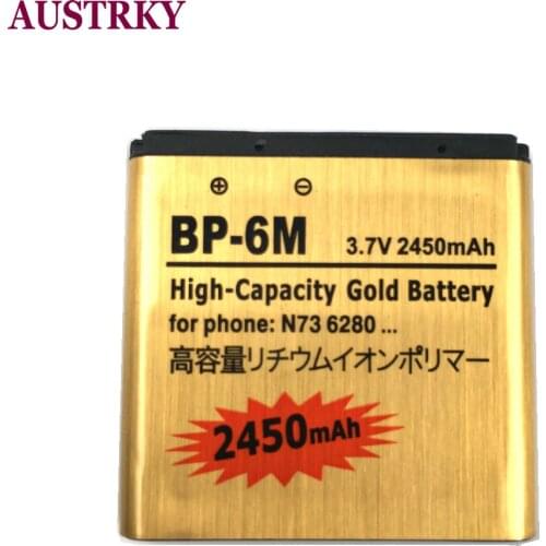 New BP-6M 2450mAh phone battery for Nokia N73 N77 N93 N93S 3250 6151 6233 6234 6280 6288 6290 9300I 9300 BP6M