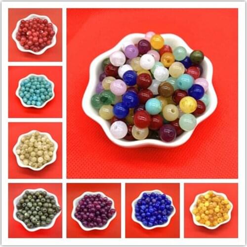 6/ 8/ 10 mm Acrylic Clouds Beads Effect Round beads Spacer Loose Beads DIY Jewelry Making