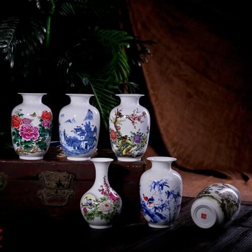 Free shipping modern porcelain vases colorful decoration jingdezhen ceramic flower vases