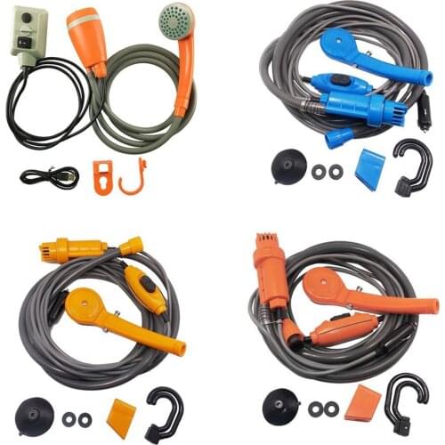 12V Portable Travel Camping Outdoor Car Shower Motorcycle Car Washer Portable Washer Electric Pump Outdoor Hiking Kit