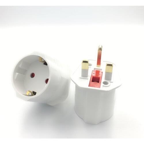 European EU 2 Pin To UK 3Pin Plug Adapter Europe Euro Schuko Plug To UK Travel Power Adapter AC Converter Electric Socket