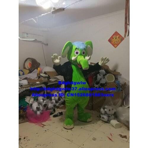 Green Elephant Elephish Mascot Costume Adult Cartoon Character Outfit Suit Inauguration Anniversaries Advertising Drive zx1642