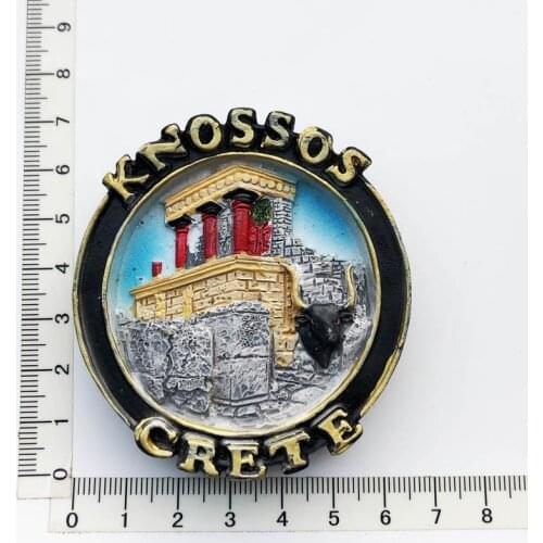 Greece knossos)Fridge Magnet Creative Travel Commemorate Crafts 3D Ornaments Magnetism Resin Material Refrigerator Stickers