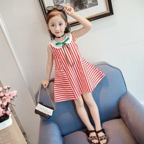 2019 Girl Baby Fashion Summer Dress Girls Kids Striped Princess Dresses Vestidos Children Clothes
