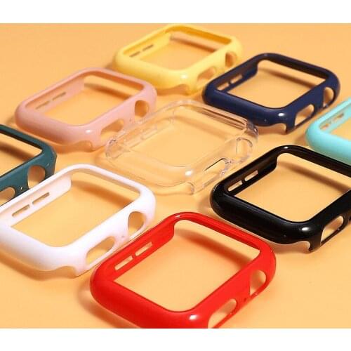 Fashion Candy Color PC Hard Case For Apple Watch SE Cover Series 6 5 4 3 Matte Bumper 40 44 38 42mm For iWatch Protective Shell