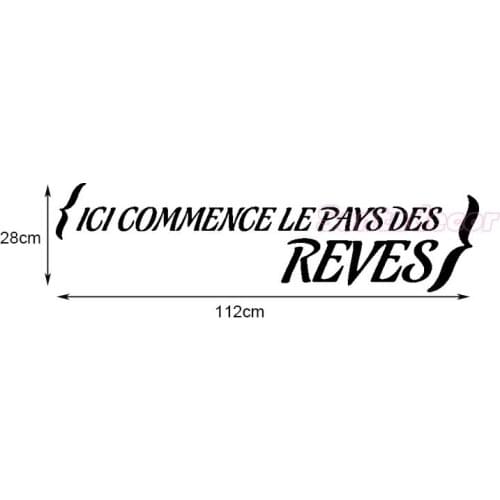 Stickers French Quote Ici Commence Le Pays Des Reves Vinyl Mural Art Decals Living Room Wall Decor Poster Nursery Decoration