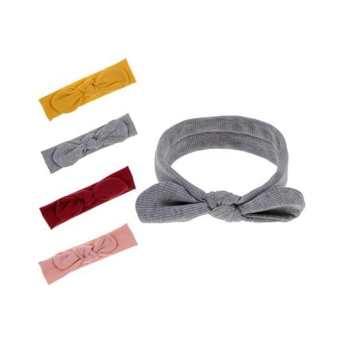 Newborn baby boys Girls Cotton Ribbed headbands Kids Childs Soft Stretch Bow knot Headwear Hair bands Accessories