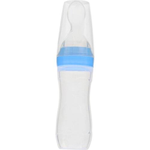 New Portable 120ml Baby Silicone Feeding Bottle Newborn Toddler Food Supplement Rice Cereal Dispensing Bottle With Spoon