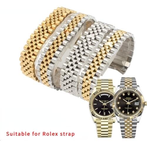 WatchBands For Rolex Watch Strap Log Type Oyster Perpetual Week Calendar Type Stainless Steel Watch Bracelet Men and Women