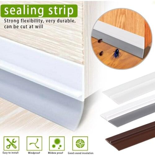 Rubber Seal Strip Door Strip Bottom Sealing Sticker Adhesive Anti-Collision for Doors Window 1 Meter SCIE999