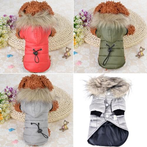 Luxury Big Fur Collar Pet Dog Coat for Small Dogs Winter Jacket Clothing High Quality warm Clothes Puppy Dogs Pets Hoodies