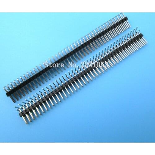 5PCS/LOT 2.54mm 2 x 40 Pin Male Double Row Right Angle Pin Header Strip pin header double row angle