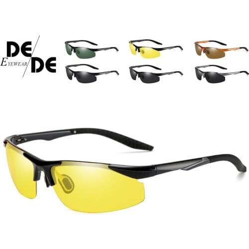 Sports Polarized Rimless sunglasses TR90 Ultralight Mirror sun glasses for men and women Driving Night Vision Sunglasses UV