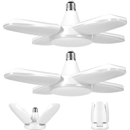 LED Garage Lights Industrial Lighting 60W Folding Four-Leaf Lamp LED Basement Lights Deformable for Garage Warehouse Workshop