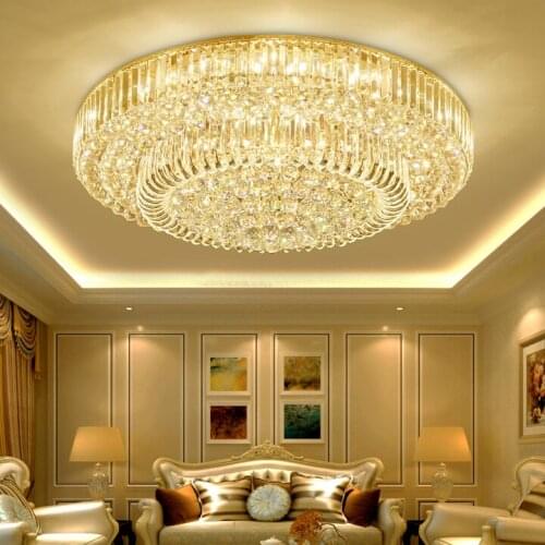 LED Modern Crystal Ceiling Lights Fixture Shining 3 White Color Dimmable Ceiling Lamp with Remote Controller Home Indoor Li