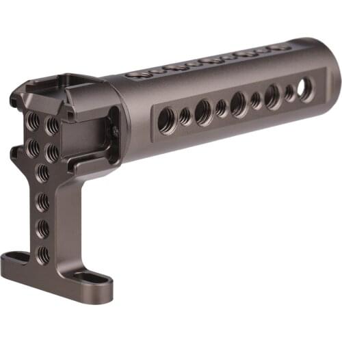 Universal Camera Cage Top Handle Grip with 1/4" 3/8" Threaded Screw Holes Cold Shoe Mounts for Photography Lamp Microphone