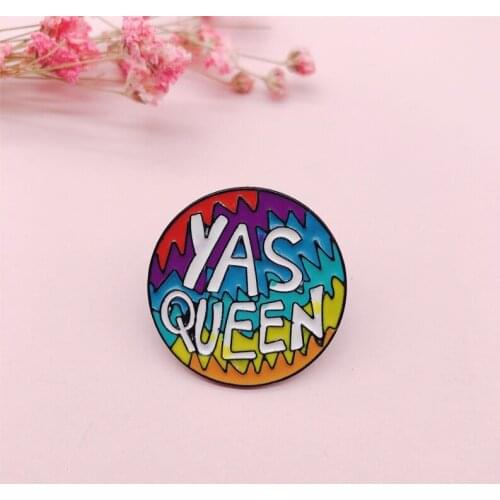 Cartoon Colorful Round Mountain Peak Enamel Pins Fashion YAS QUEEN Button Badge Brooch Women Jewelry Backpack shirt Accessories
