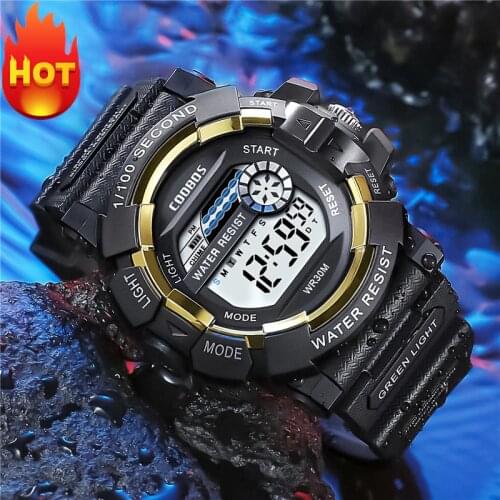 Gold Kid Watch Led Back Light Silicone Strap Digital Boy Watches Children Fashion Sport Waterproof Clock Gift Montre Pour Enfant