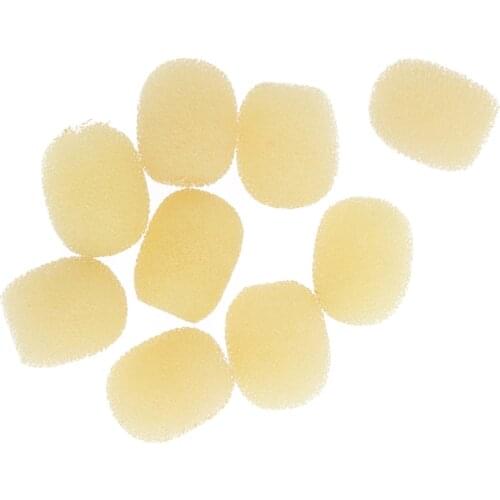 10 Mini Yellow Microphone Headset Windscreen Sponge Foam Mic Cover Protector