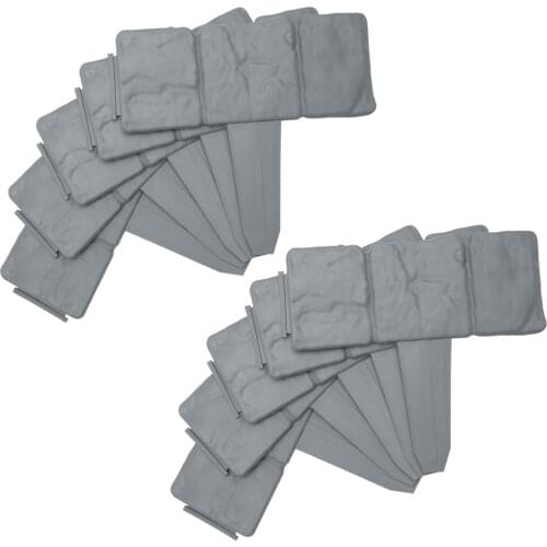10Pcs Grey Garden Fence Edging Cobbled Stone Effect Plastic Lawn Edging Plant Border Decorations Flower Bed Border
