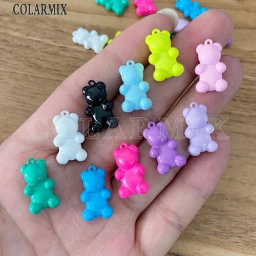 12 Pcs Tiny Pendant Bear Mix color lovely pendant fashion Jewelry necklace pendant Fashion jewelry Gift 8525