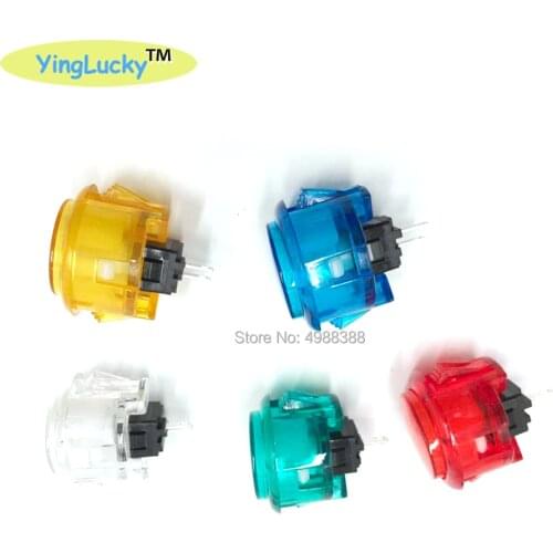 12pcs TAIWA 30mm Arcade transparent push button switch Start button Copy Sanwa OBSF-30 button replacement red/yellow/blue