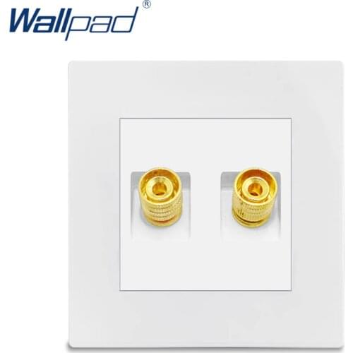 2 Audio Socket Wallpad Luxury White Wall Power Electrical Outlet Sockets PC Panel