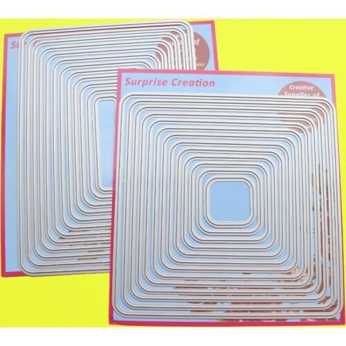 2-Set Cutting dies Round Corner Rectangle & Square Cardmaking & Scrapbooking DIY Paper Craft Surprise Creation dies stencil