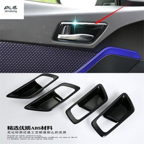 4pcs/lot carbon fiber ABS car Interior door shake handshandle car accessories for 2016 2017 2018 Toyota C-HR CHR C HR