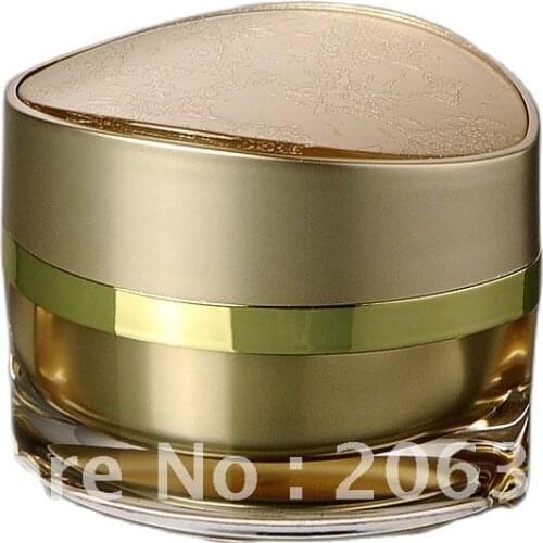 50G gold eye shape cream jar for essence/gel/moisturizer/day cream/night cream cosmetic packing plastic jar