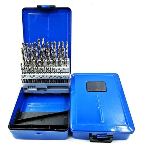 51 Pieces of Straight Shank Twist Drill Set HS-S High Speed Steel Hole Set Drill Bit 1-6mm Straight Shank Twist Drill