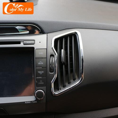 6Pcs ABS Chrome Car Outlet Sequins for Kia Sportage SL 3 R Sportage3 SportageR 2011 - 2015 Suite Kit Air Vent Cover Trim Sticker