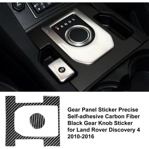 Car Panel Decal Precise Self-adhesive Sticker Carbon Fiber Gear Shift Knob Cover Trim for Land Rover Discovery 4 2010-2016