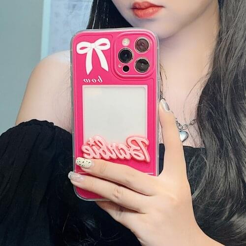 Three-dimensional Letters Apply To Iphone11 Apple 12Pro Photo Frame Bow Phone Case X Silicone 8p Female Xr Transparent