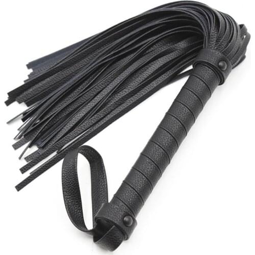 Black Leather Slave Whip Spanking Adult Games Erotic BDSM Bondage Flogger Torture Fetish Women Sex Tools For Couples Toys