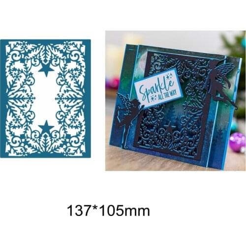 Flower Lace Branch Star Thorn Square Frame Hollowed Metal Cutting Dies Scrapbook Craft DIY Handmade Cards New Stencils Die Cut