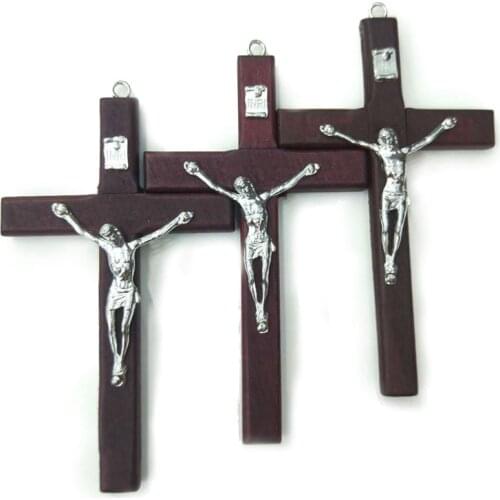 QIGO Handing Wood Cross Big Religious Jewelry Accessories