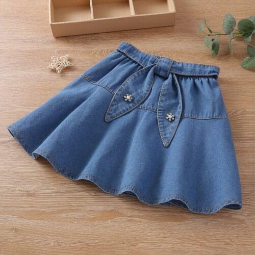 Girls Denim Skirt Fashion Blue 2021 New Spring Korean Version Of The little Girl Skirt Childrens Princess Dress
