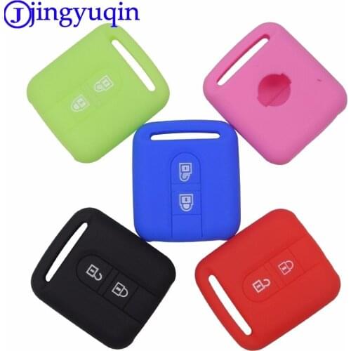 Jingyuqin 10ps 2 Buttons Remote Car Key Cover Case Fob Silicone For Nissan Qashqai Micra Navara Almera New